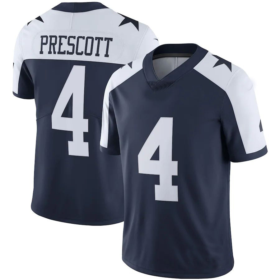 Custom #4 Navy DAL Football Shirt Top