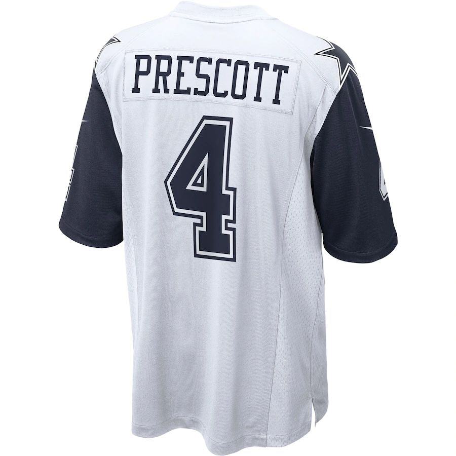 Custom #4 White DAL Football Shirt Top