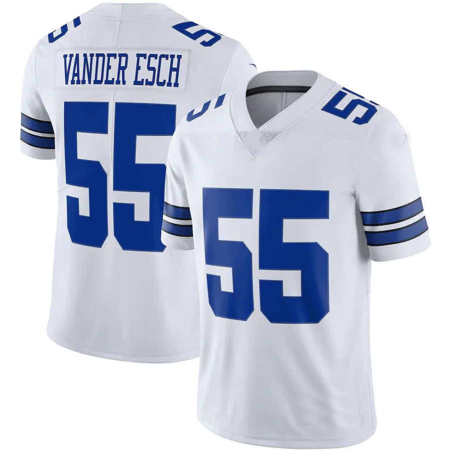 Custom #55 White DAL Football Shirt Top