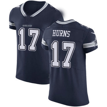 Custom #17 Navy Blue DAL Football Shirt Top