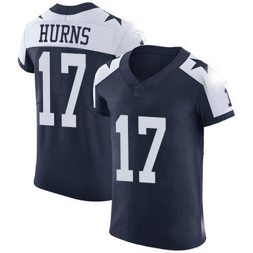 Custom #17 Navy Blue Throwback DAL Football Shirt Top