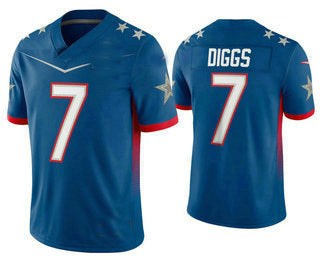 Custom #7 Blue 2022 DAL Football Shirt Top