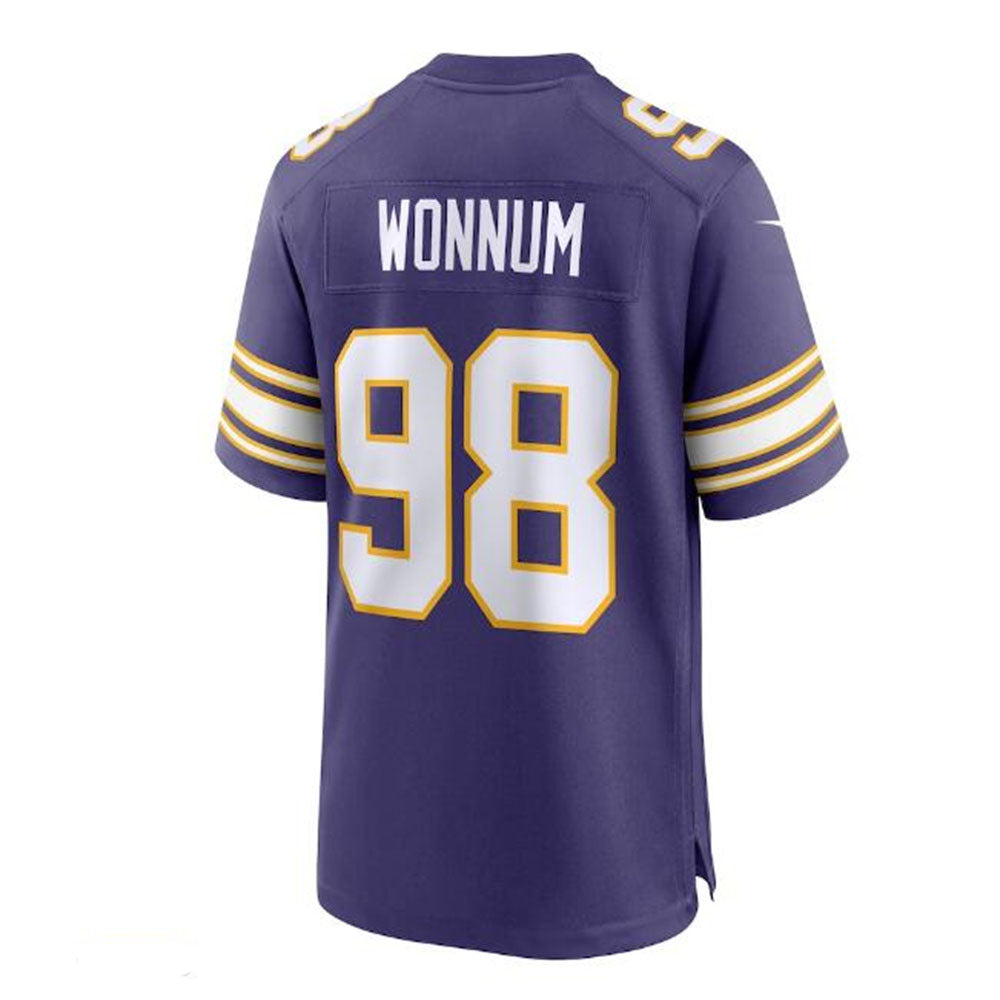 Custom #98 Purple MIN Football Shirt Top