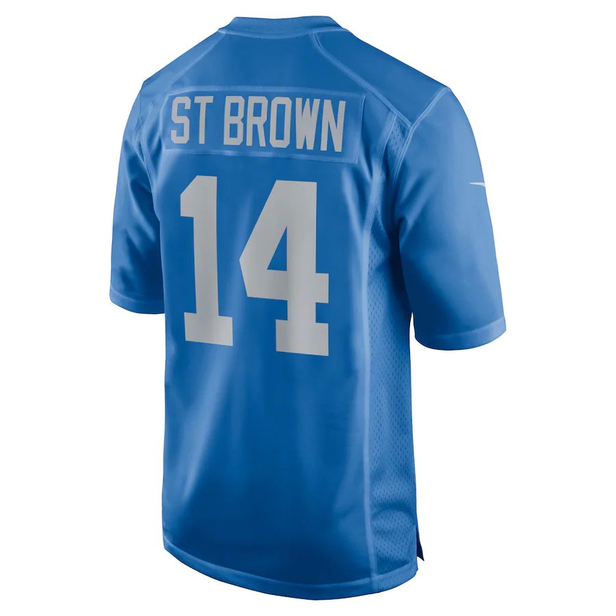 Custom #14 Blue DET Football Shirt Top