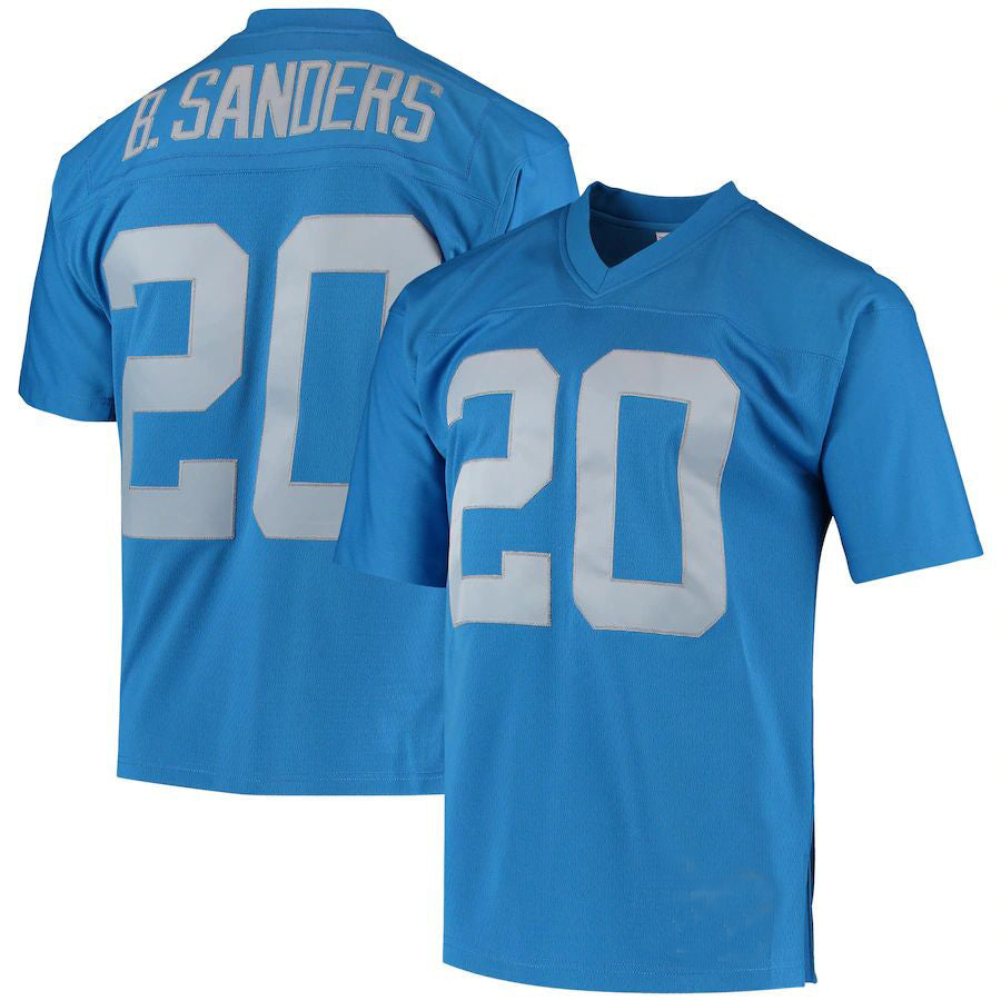 Custom #20 Blue 1994 DET Football Shirt Top