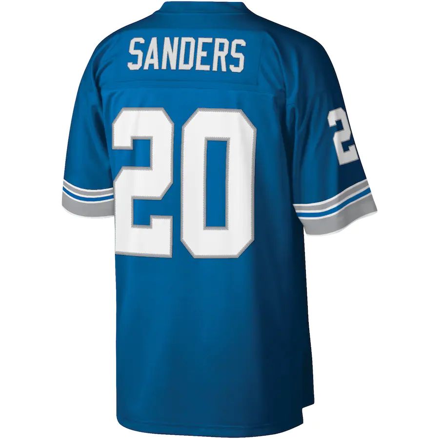 Custom #20 Blue DET Football Shirt Top