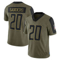 Custom #20 Olive 2021 DET Football Shirt Top