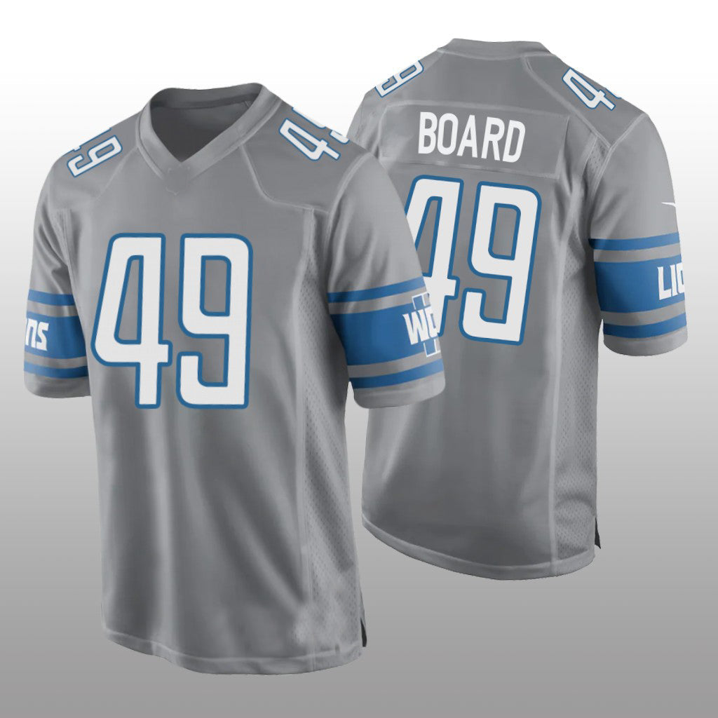 Custom #49 Silver DET Football Shirt Top