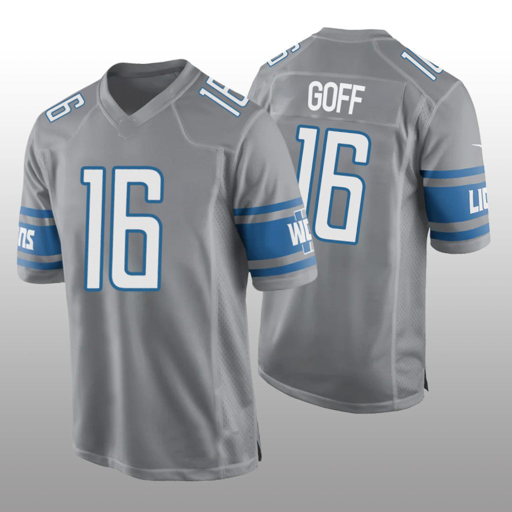 Custom #16 Silver DET Football Shirt Top