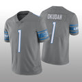 Custom #1 Silver DET Football Shirt Top