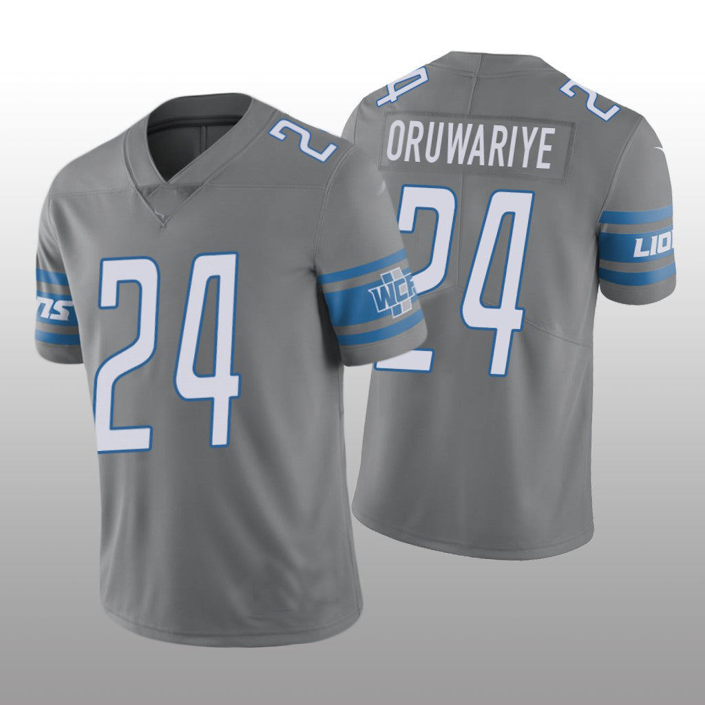 Custom #24 Silver DET Football Shirt Top