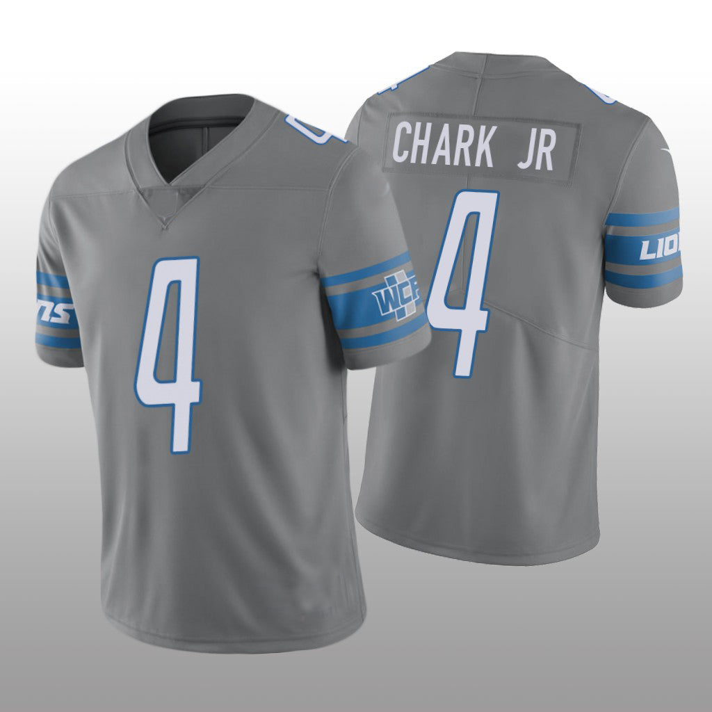Custom #4 Silver DET Football Shirt Top