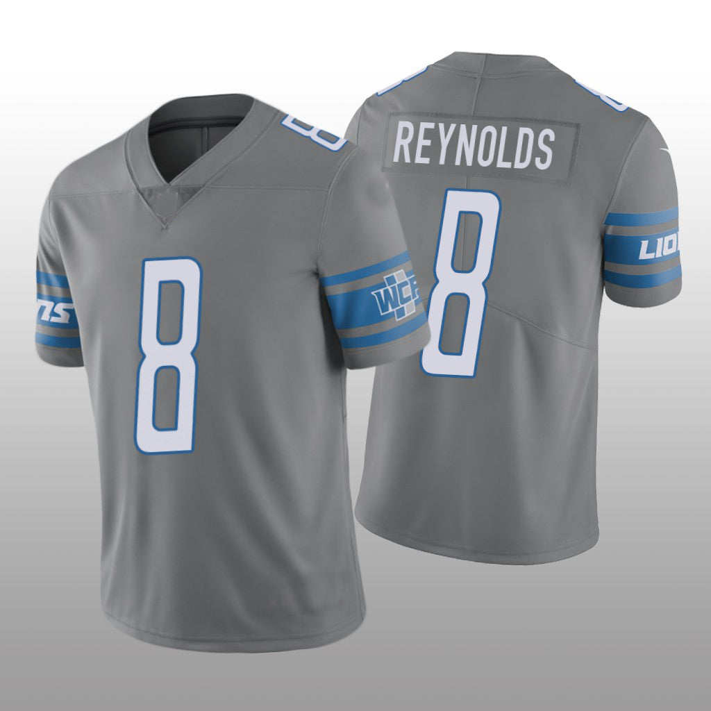 Custom #8 Silver DET Football Shirt Top