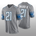 Custom #21 Silver DET Football Shirt Top