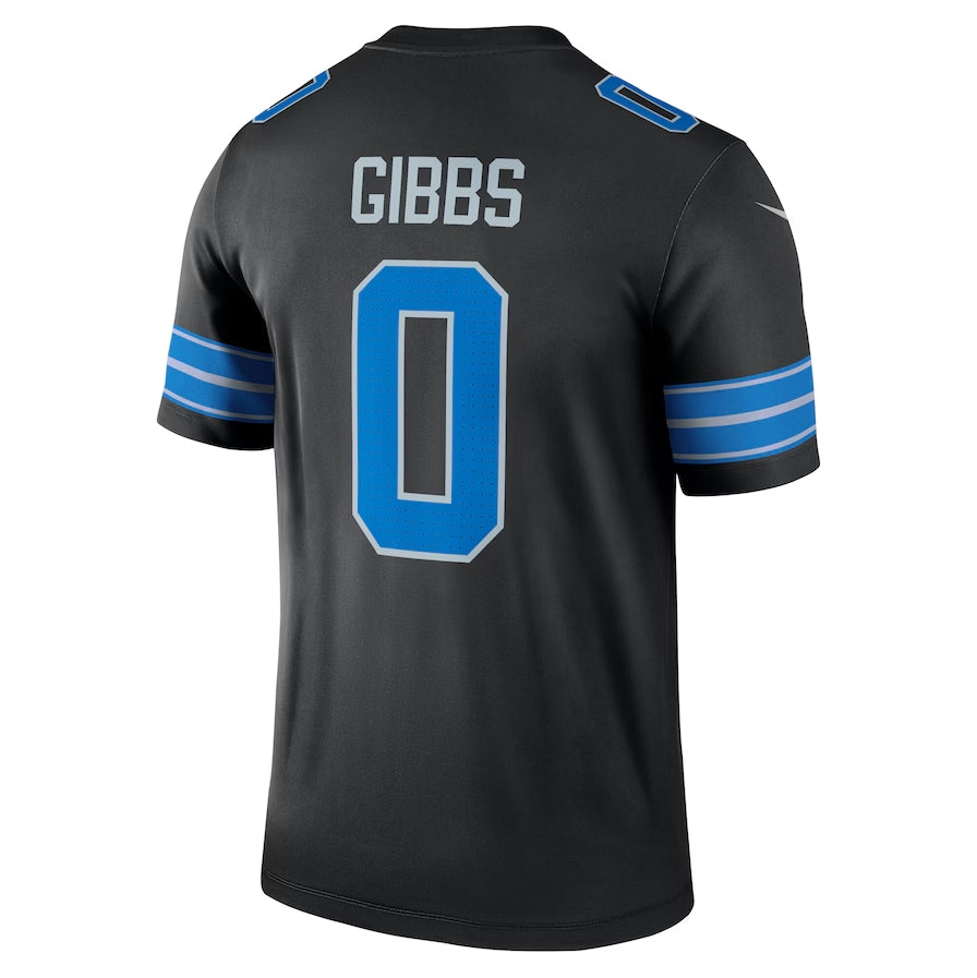 Custom #0 Black DET Football Shirt Top