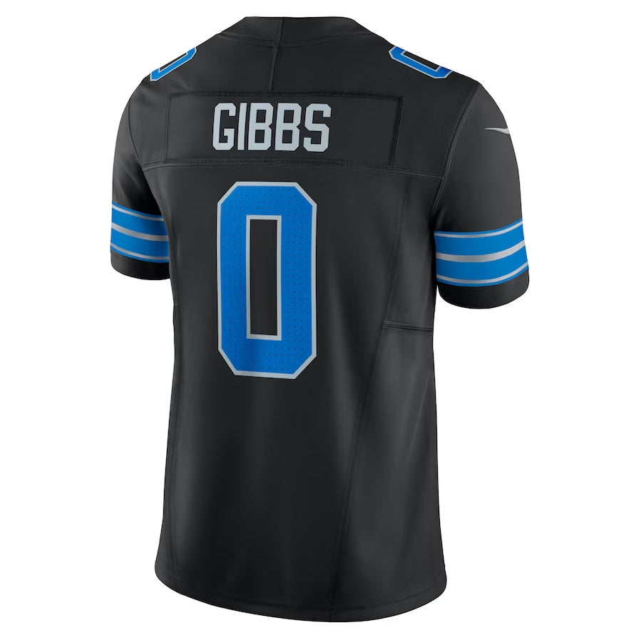 Custom #0 Black DET Football Shirt Top