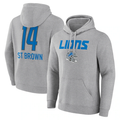 Custom #14 Gray DET Football Shirt Top