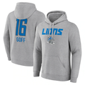 Custom #16 Gray DET Football Shirt Top