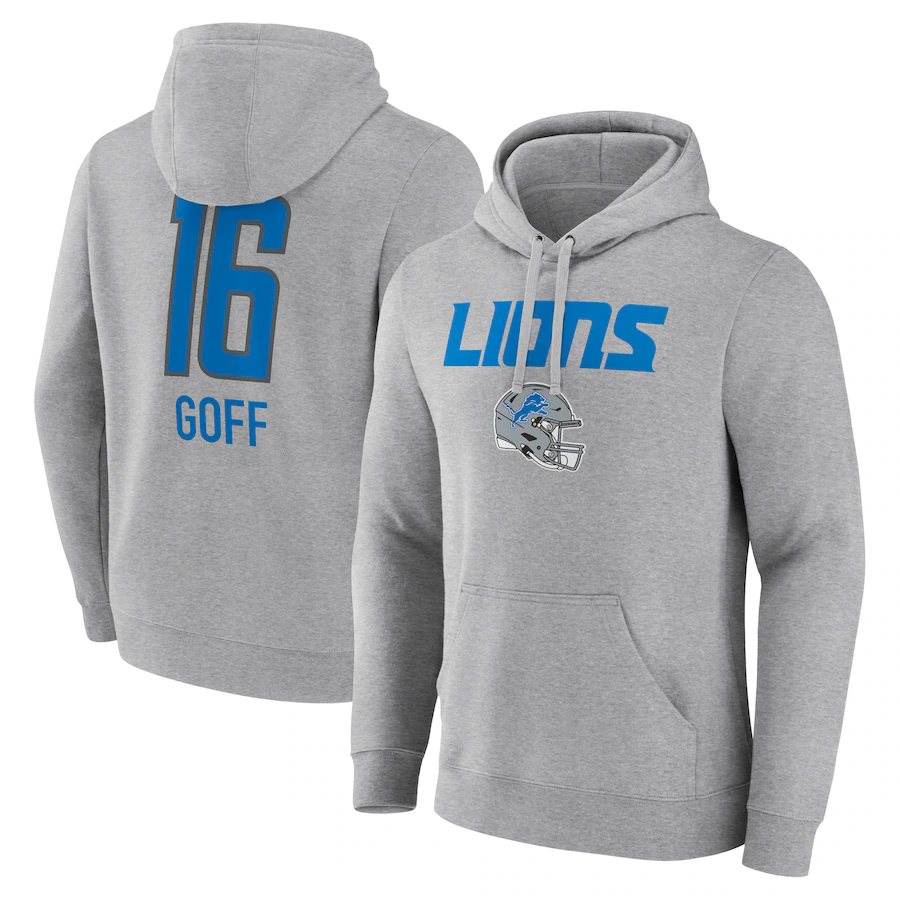Custom #16 Gray DET Football Shirt Top