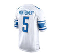 Custom #5 White DET Football Shirt Top