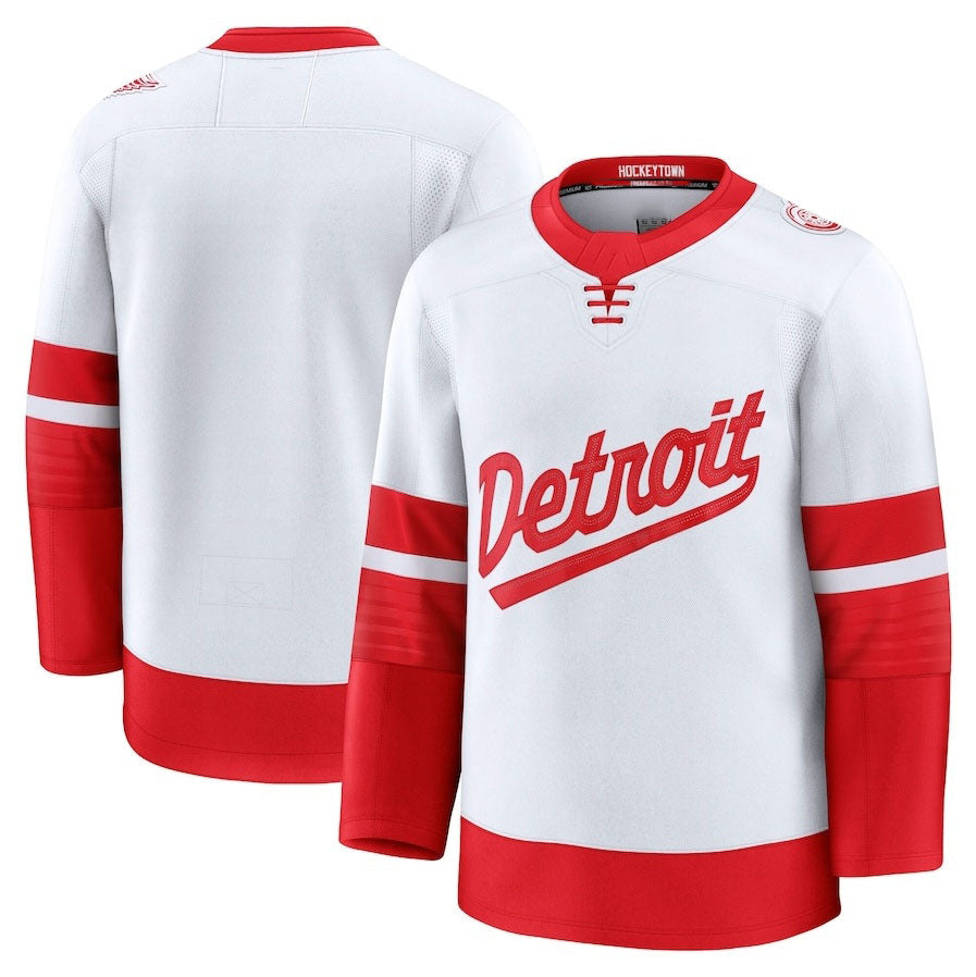 Custom White 2025 DET Hockey Shirt Top