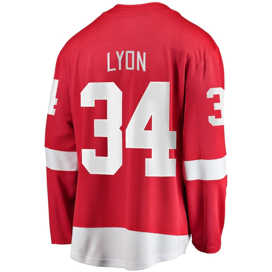 Custom #34 Red DET Hockey Shirt Top