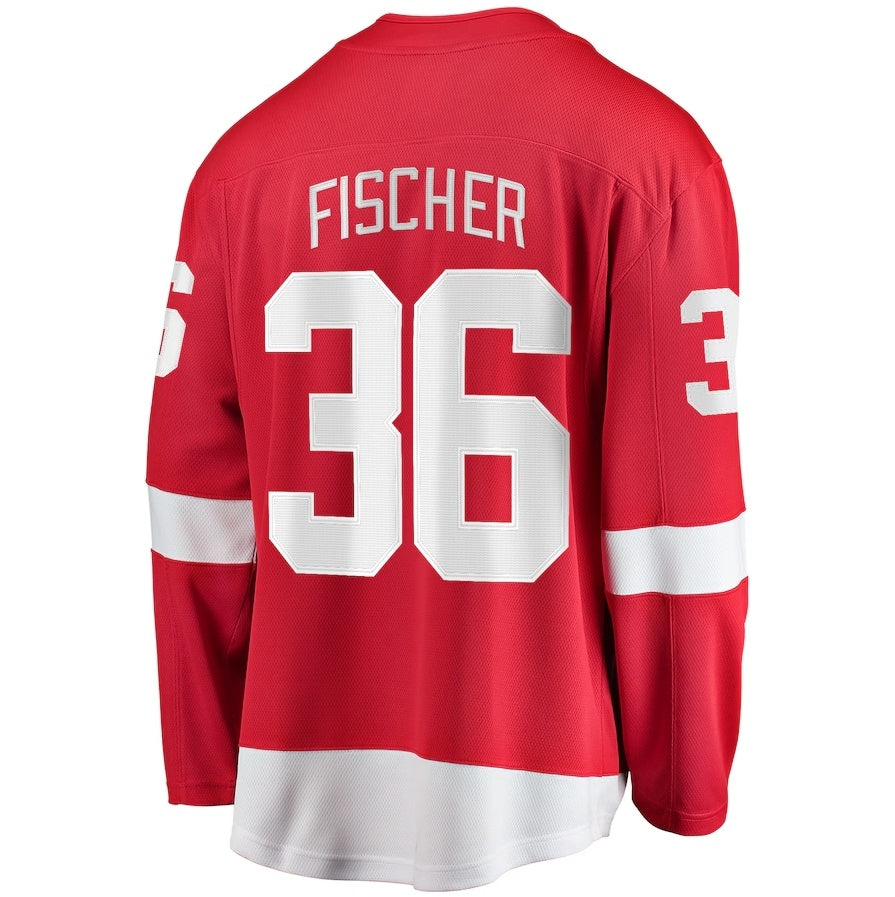 Custom #36 Red DET Hockey Shirt Top