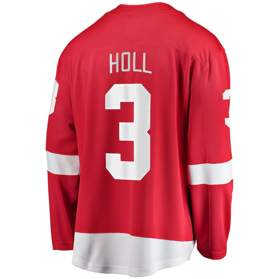 Custom #3 Red DET Hockey Shirt Top