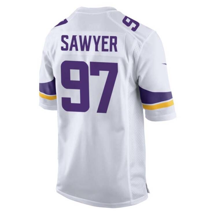 Custom #97 White MIN Football Shirt Top