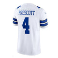 Custom #4 White DAL Football Shirt Top