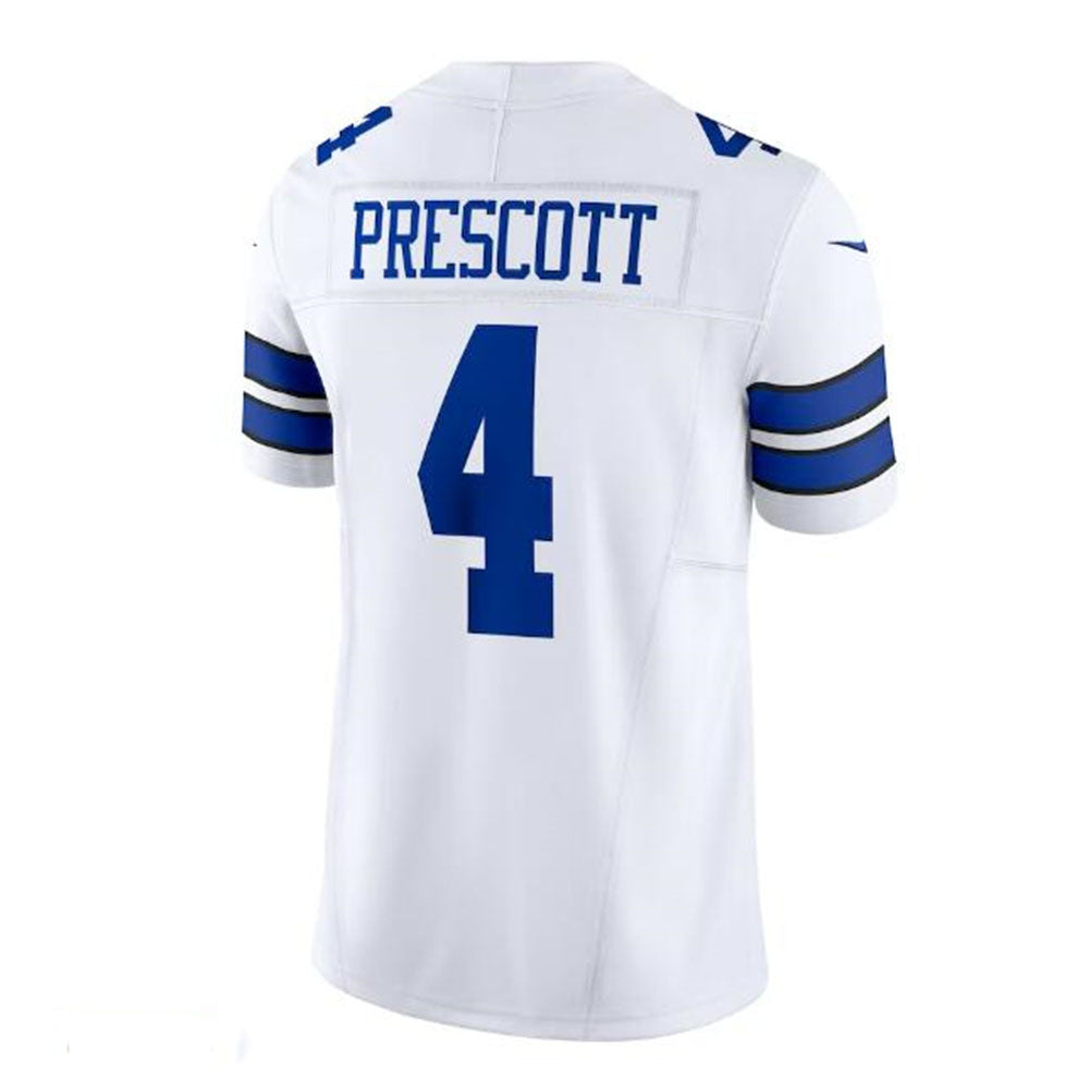 Custom #4 White DAL Football Shirt Top