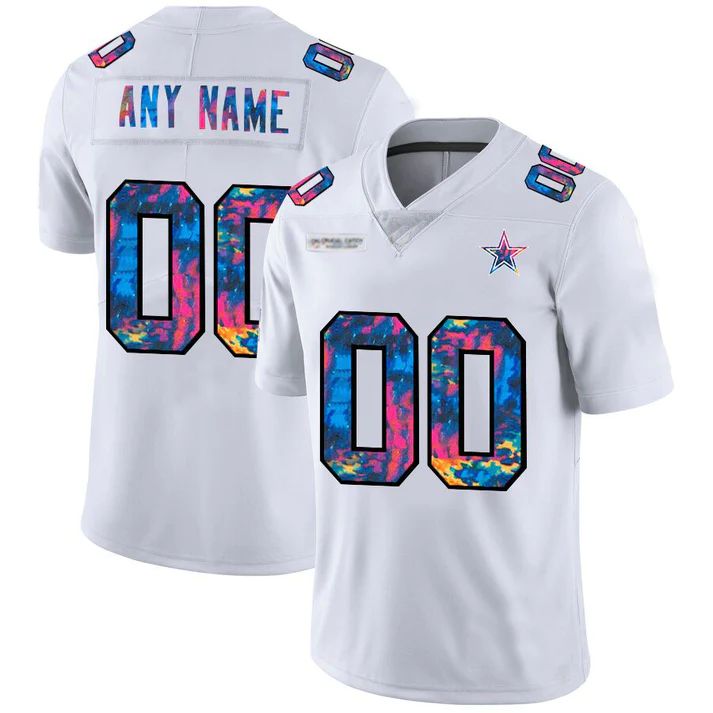 Custom White DAL Football Shirt Top