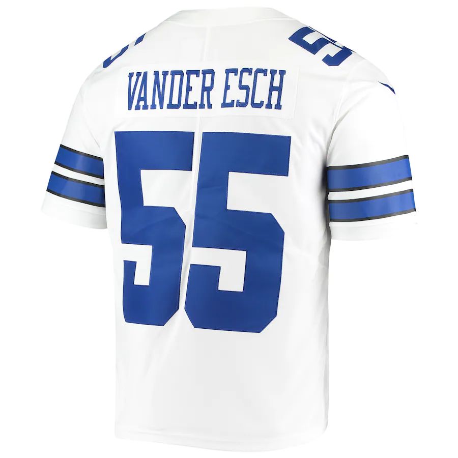 Custom #55 White DAL Football Shirt Top