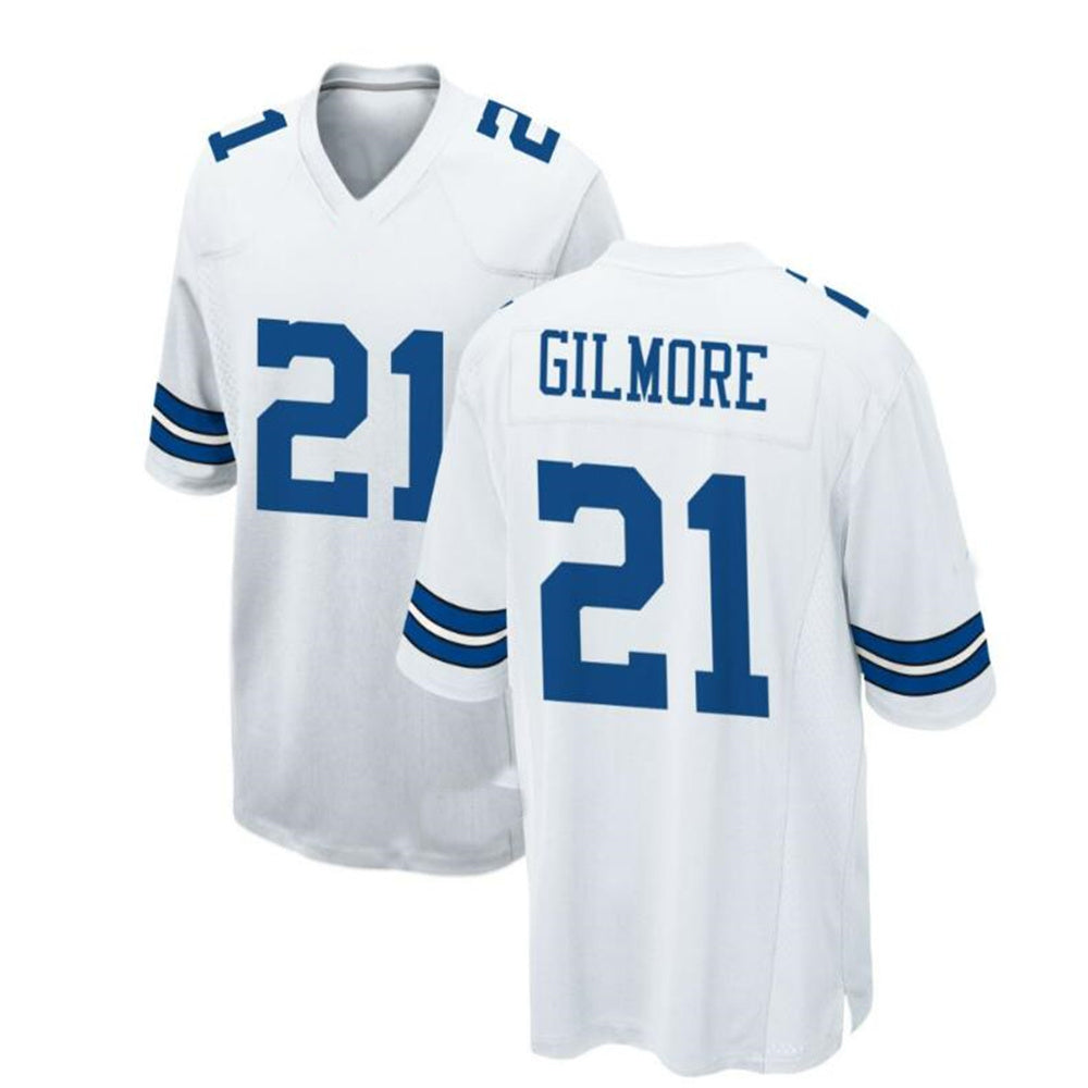 Custom #21 White DAL Football Shirt Top