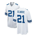 Custom #21 White DAL Football Shirt Top