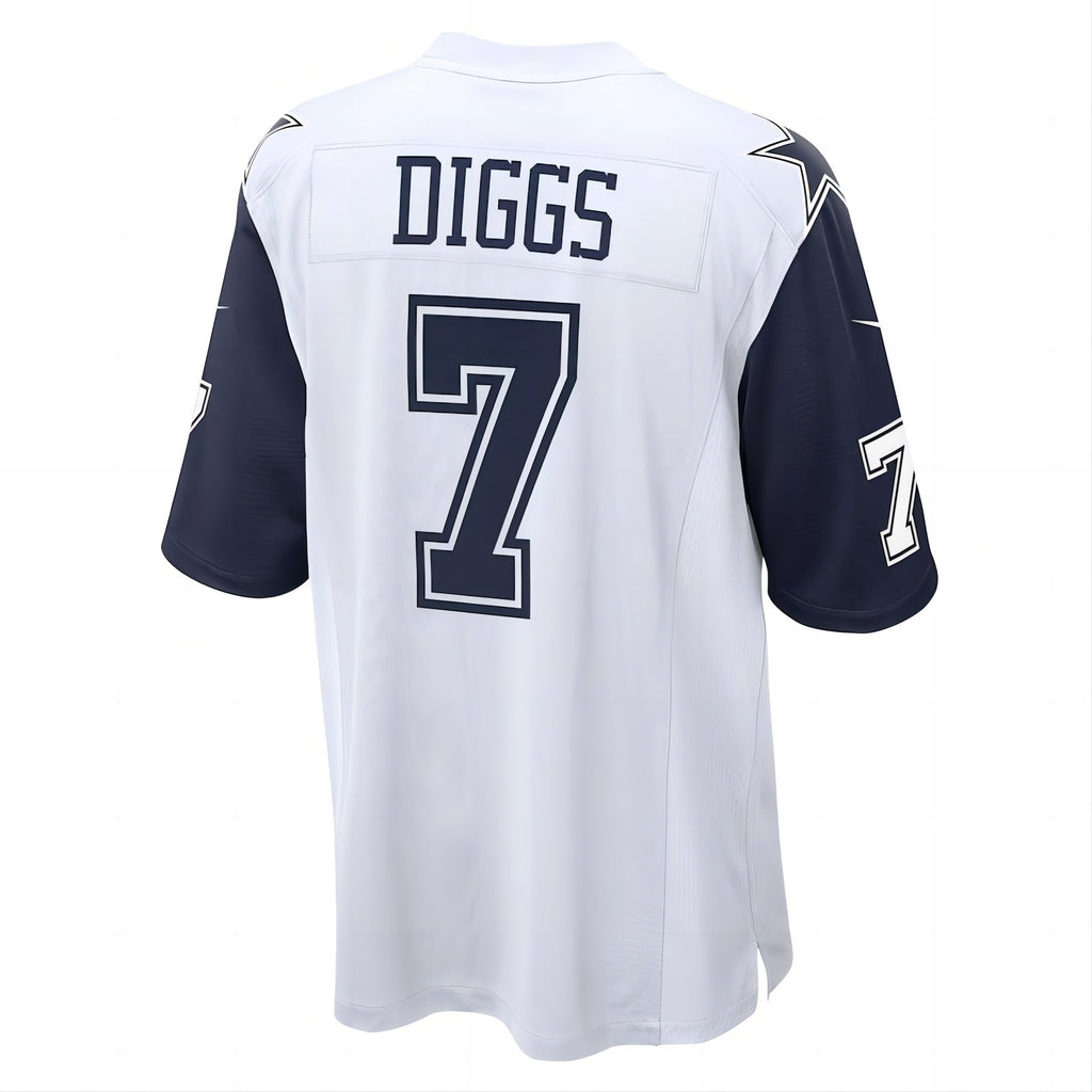 Custom #7 White DAL Football Shirt Top