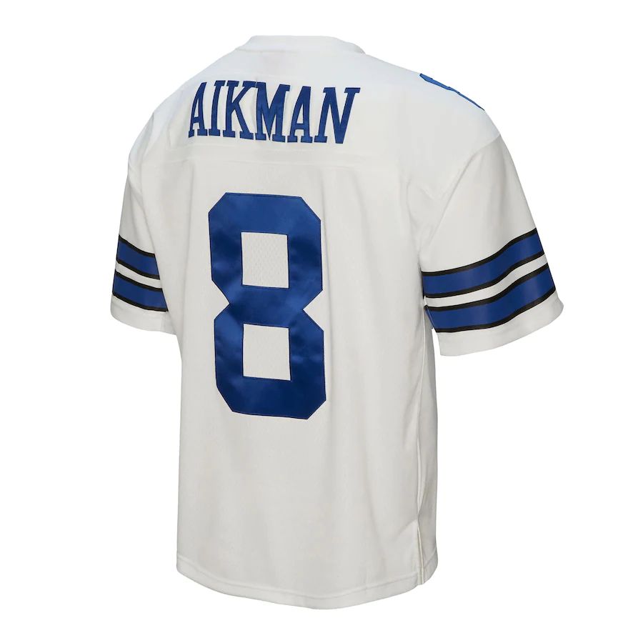 Custom #8 White 1992 DAL Football Shirt Top