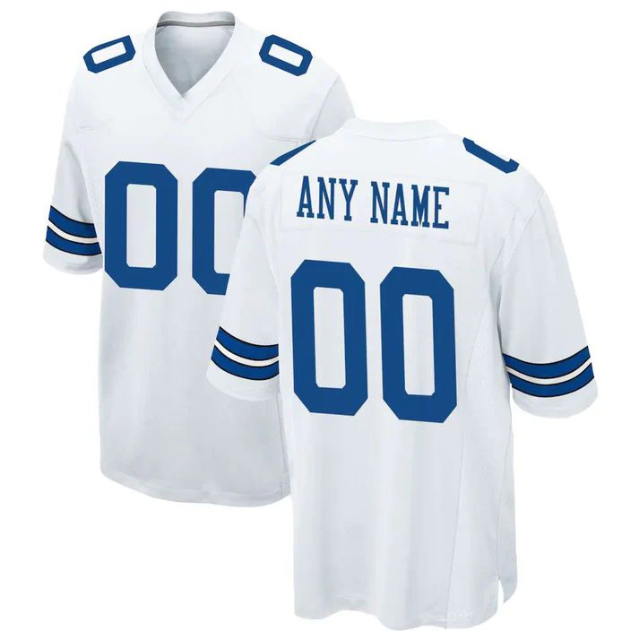 Custom White DAL Football Shirt Top