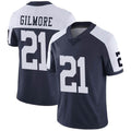 Custom #21 Navy Blue DAL Football Shirt Top