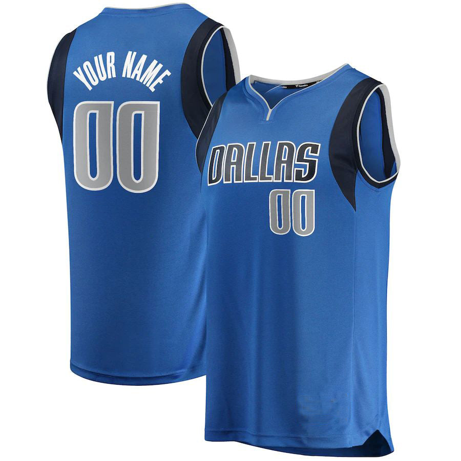 Custom Blue DAL Basketball Shirt Top