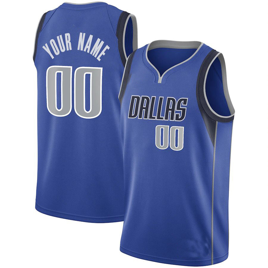 Custom Blue DAL Basketball Shirt Top