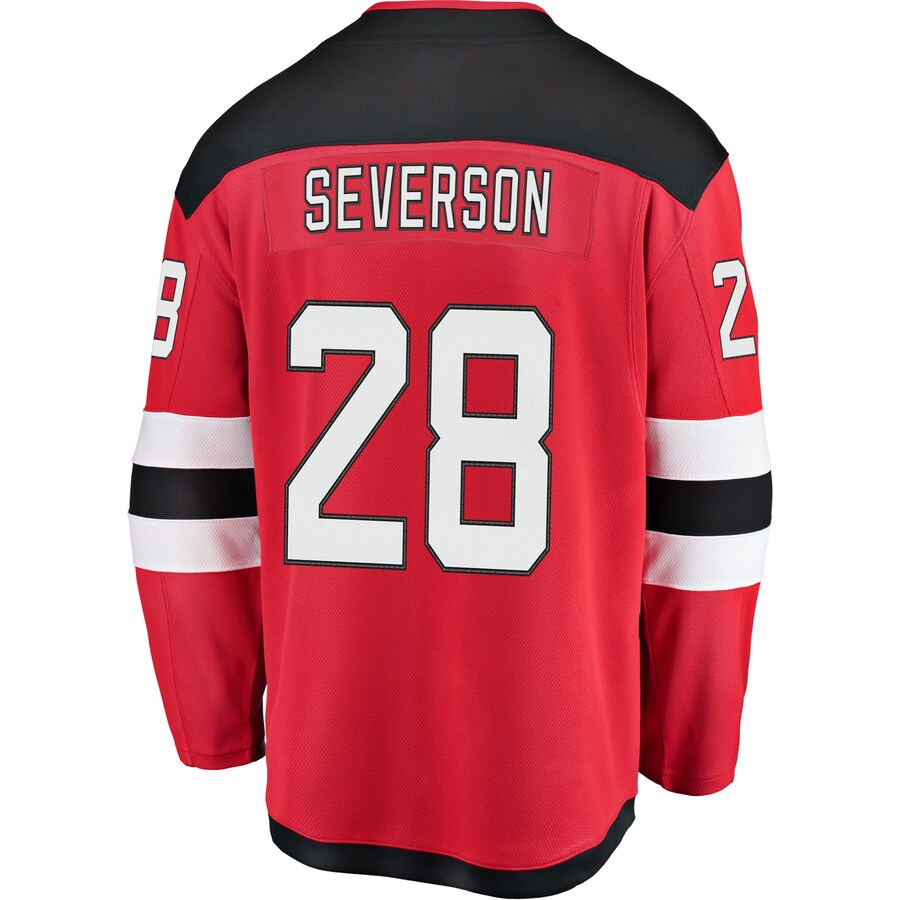Custom #28 Red NJD Hockey Shirt Top