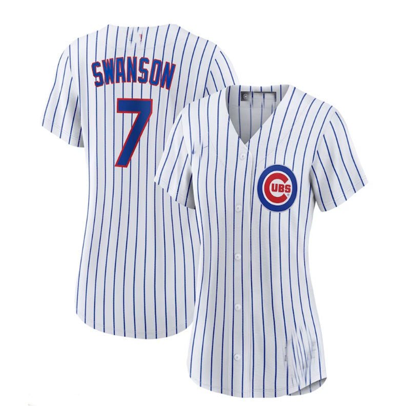 Custom #7 White CHC Baseball Shirt Top