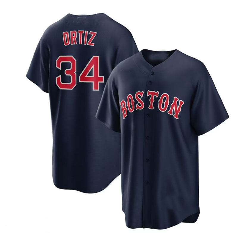Custom #34 Red BOS Baseball Shirt Top