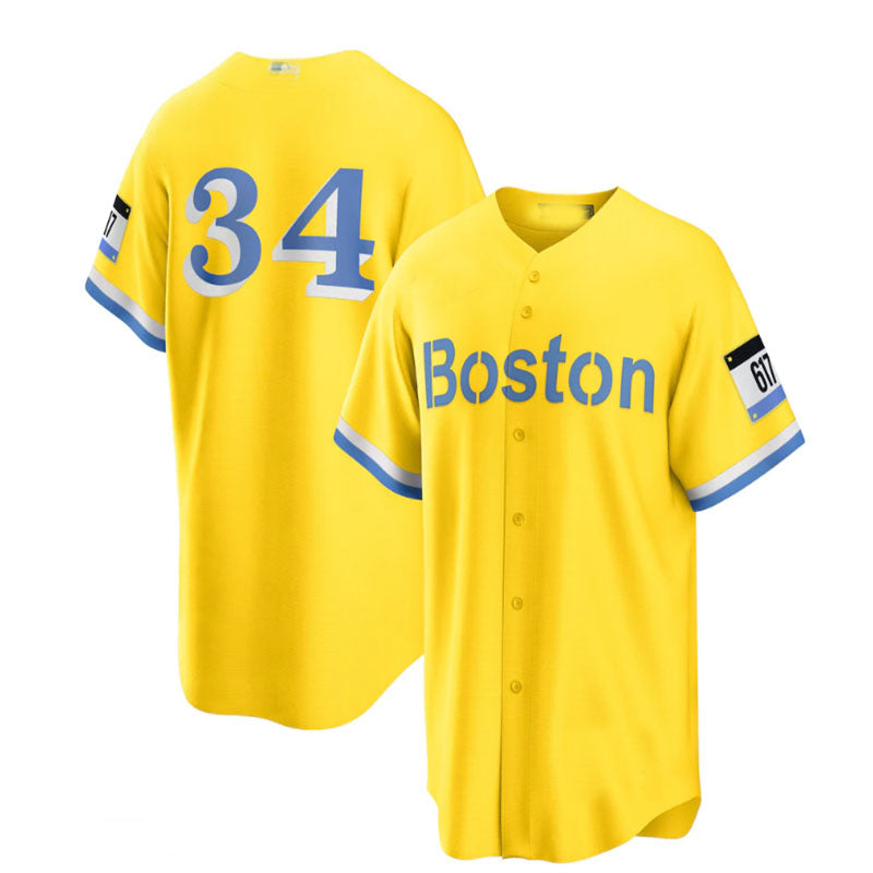 Custom #34 Red City Connect BOS Baseball Shirt Top