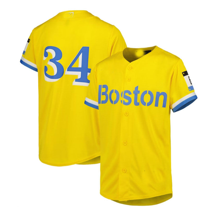Custom #34 Red City Connect BOS Baseball Shirt Top