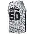 Custom #50 White 1998 SAS Basketball Shirt Top