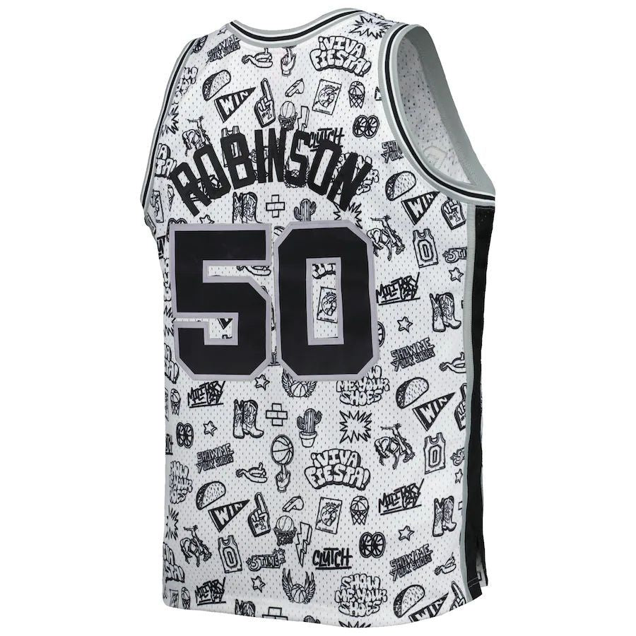 Custom #50 White 1998 SAS Basketball Shirt Top