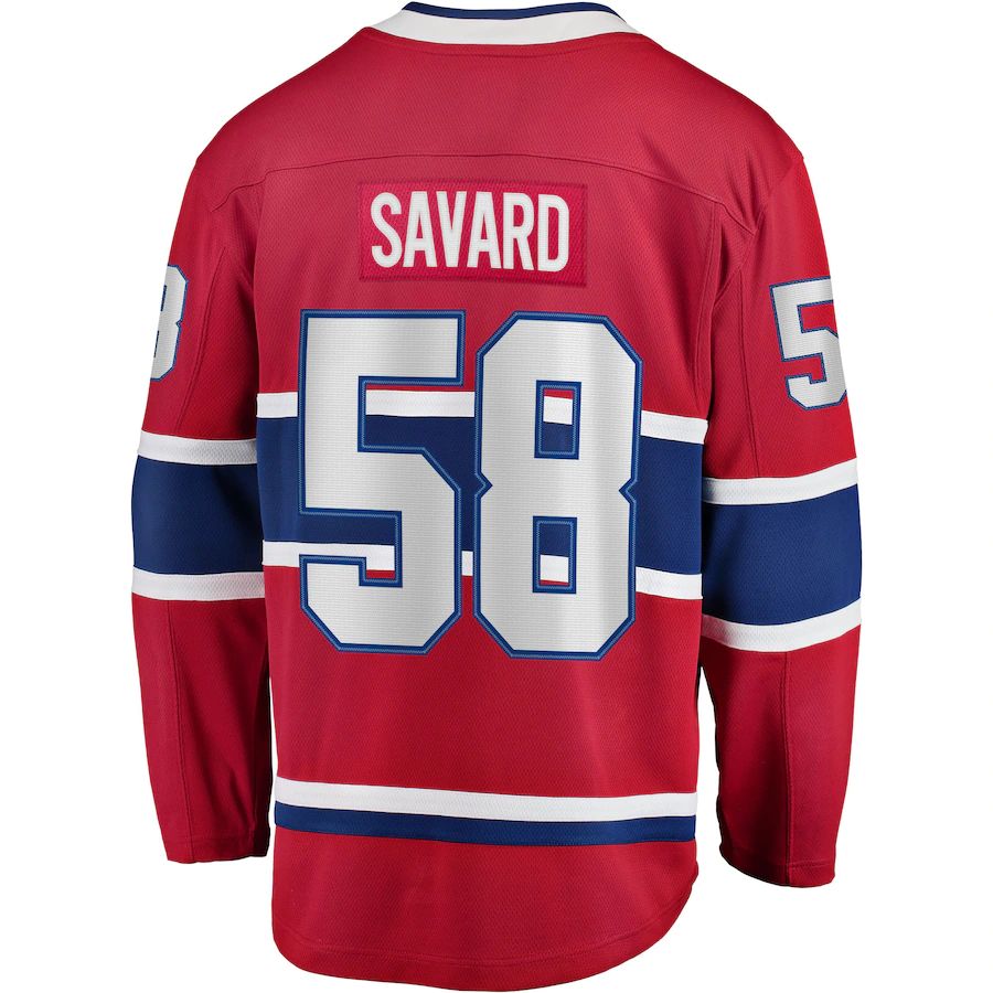 Custom #58 Red MTL Hockey Shirt Top