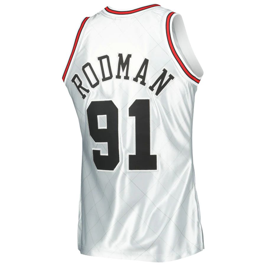 Custom #91 Platinum 1997 CHI Basketball Shirt Top